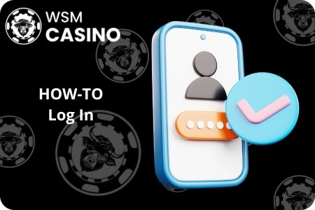 WSM Casino login page with email and password fields