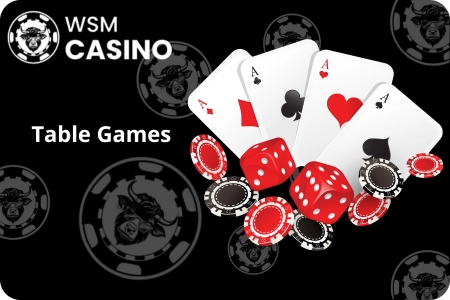 WSM Casino table games selection including blackjack, roulette and baccarat